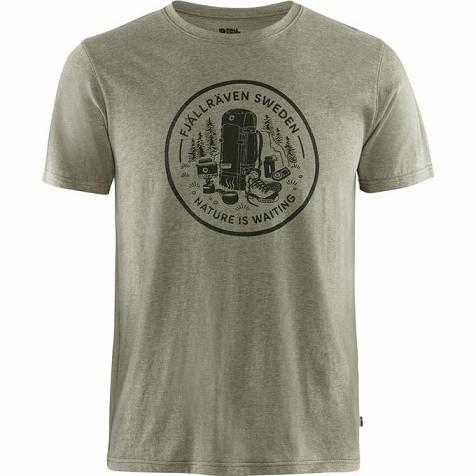 Fjallraven Udsalg T-Shirt Herre Fikapaus Olivengrøn XQER95832